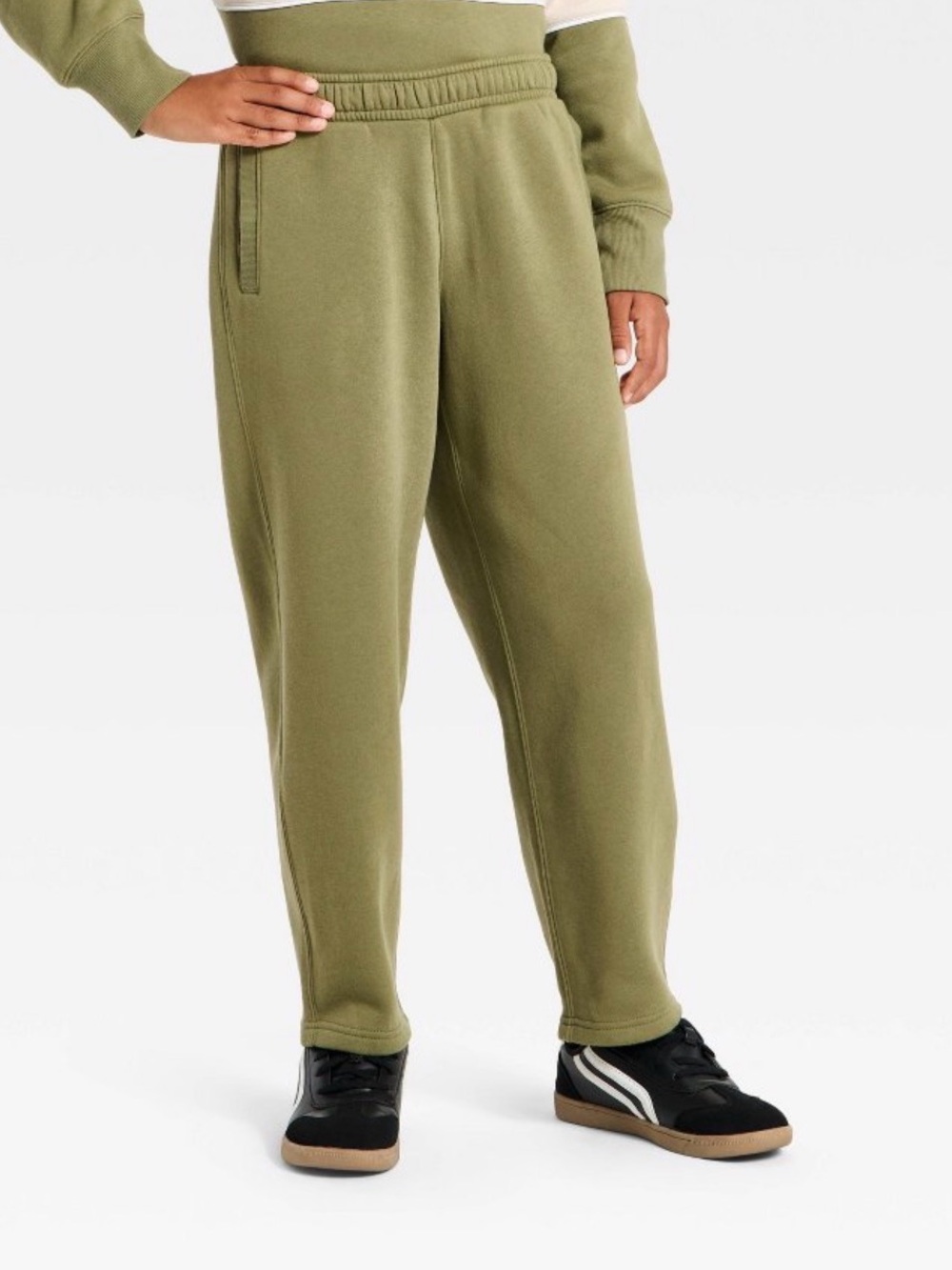 Art Class Kids Jogger Sweatpants w/ Pockets - Green, L (10/12)